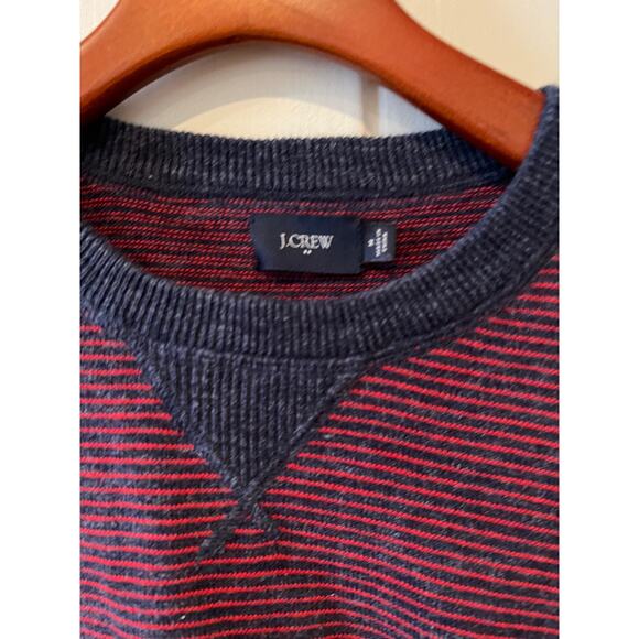J Crew lightweight blue and red striped cotton sweater M - Picture 2 of 4